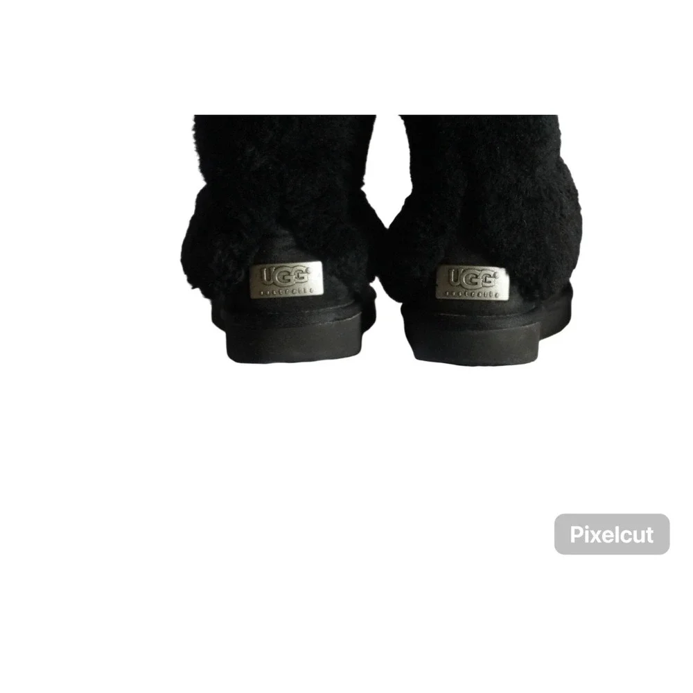 UGG Patten 1006794 Women's Snow Boots 7 Black Suede Sheepskin Pull On Boots